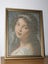 +++ VINTAGE " THE YOUNG GIRL" FRAMED TAPESTRY +++ Carousel 16