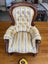 A 20th Century Solid Mahogany Frame Miniature Apprentice Button Back Arm Chair Carousel 11