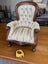 A 20th Century Solid Mahogany Frame Miniature Apprentice Button Back Arm Chair Carousel 12