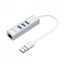 Simplecom CHN420 Silver Aluminium 3 Port SuperSpeed USB HUB with Gigabit Ethe... Carousel 1