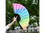 Foldable Handheld Rave Fan Chinease/Japanese Style Gradient Colorful Reflective Carousel 4