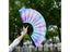 Foldable Handheld Rave Fan Chinease/Japanese Style Gradient Colorful Reflective Carousel 5