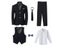 Boy's Blue Black Slim Fit Suit Set For Child Weddings Parties Carousel 5