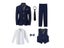 Boy's Blue Black Slim Fit Suit Set For Child Weddings Parties Carousel 6