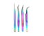 4PCS Set Eyelash Extension Tweezers False Eye Lash Clip Remover Curved Pointe Carousel 1