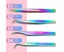 4PCS Set Eyelash Extension Tweezers False Eye Lash Clip Remover Curved Pointe Carousel 7