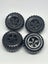 Meccano Black Plastic Wheels w/brass boss x 4 Carousel 1