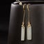 Rose Gold Plated Sterling Silver Hetian Jade Drop Earrings | Gift Boxed Carousel 1