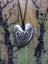 Pewter love heart pendant on waxed cord. Carousel 1