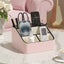 Elosung Pink And Black Stylish Pu Leather Desktop Organizer Caddy Multi Compartm Carousel 1