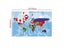 150x100cm Non-woven World Physical Map With Country Flags Plate For Office Carousel 6