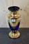 Vintage Czech Bohemian Cobalt Blue Glass & 24KT Gold Gilded Vase. Carousel 2