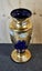 Vintage Czech Bohemian Cobalt Blue Glass & 24KT Gold Gilded Vase. Carousel 7