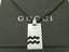 Gucci Sterling Silver Aquarius Charm Black Leather Cord Unisex Pendant Necklace Carousel 1