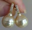 SALE! Gorgeous AUSTRALIAN GOLD PEARL & Crystal Earrings Carousel 1