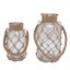 glass vase with hemp rope 2pcs Rope Net Dry Flower Glass Vase with Handle Rustic Carousel 1