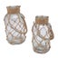 glass vase with hemp rope 2pcs Rope Net Dry Flower Glass Vase with Handle Rustic Carousel 2