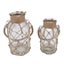 glass vase with hemp rope 2pcs Rope Net Dry Flower Glass Vase with Handle Rustic Carousel 3