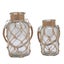 glass vase with hemp rope 2pcs Rope Net Dry Flower Glass Vase with Handle Rustic Carousel 4