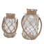 glass vase with hemp rope 2pcs Rope Net Dry Flower Glass Vase with Handle Rustic Carousel 5