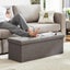 Storage Ottoman Double Foot Rest -Grey 110×38×38cm Carousel 4