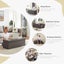 Storage Ottoman Double Foot Rest -Grey 110×38×38cm Carousel 8