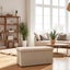 Foldable Storage Ottoman Bench 76×38×38cm - Khaki Carousel 1