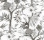 Wallpaper. Tropical Flowers - Black & White. 2 roll bundle. PTW. Carousel 1