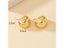 New Gold Color Round Chunky Earrings For Women Lightweight Smooth Metal Open Carousel 7