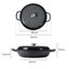 Toque 3.5L Cast Iron Pan Dutch Oven Enamel Casserole Pot Slow Cook Cooker Black Carousel 10