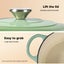 Toque Cast Iron Dutch Oven Frying Pan Enamel Casserole Pot with Lid 4L Green Carousel 8