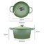 Toque Cast Iron Dutch Oven Frying Pan Enamel Casserole Pot with Lid 4L Green Carousel 10