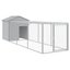 Chicken Cage With Run Light Grey 117x405x123 Cm Galvanised Steel Tonkbia Carousel 8