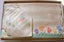 1930's Irish Linen Tablecloth - Never Used - Damask Hand Painted Rayon - Tulips Carousel 1