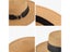 BEAU TODAY Straw Hats Women Paper Straw Khaki Wide Brim Black Panama Metal Carousel 8