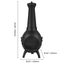 457mm Chiminea Outdoor Wood Burning Firepit with Grill Mesh & Chimney Coat Carousel 8
