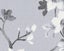Wallpaper. Blossom - Charcoal & White on Grey. 1.06m Wide Roll. 2 roll bundle Carousel 9
