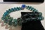 1960s Vintage 2-String Chunky Faceted Blue Green Beads & Big Rhinestone Necklace Carousel 5