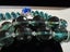 1960s Vintage 2-String Chunky Faceted Blue Green Beads & Big Rhinestone Necklace Carousel 7