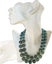 1960s Vintage 2-String Chunky Faceted Blue Green Beads & Big Rhinestone Necklace Carousel 3
