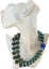 1960s Vintage 2-String Chunky Faceted Blue Green Beads & Big Rhinestone Necklace Carousel 2