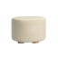 Fabric Ottoman Round Foot Stool With Wooden Legs Beige Furniture Home Ottomans Carousel 1