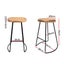 Artiss Set Of 4 Elm Wood Backless Bar Stools 75Cm - Black And Light Natural Carousel 2