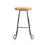 Artiss Set Of 4 Elm Wood Backless Bar Stools 75Cm - Black And Light Natural Carousel 3
