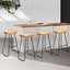 Artiss Set Of 4 Elm Wood Backless Bar Stools 75Cm - Black And Light Natural Carousel 7