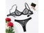 Sexy Polka Dot Lingerie Two Piece Sets Mesh See Though Solid Color Bras And Carousel 1