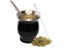 3Sets 230ML Bombilla Set Yerba Mate Gourd Double Stainless Steel Tea Cup With Carousel 3