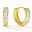 925 Sterling Silver Opal Huggie Earrings "Ankara" (White) Carousel 1