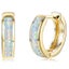 925 Sterling Silver Opal Huggie Earrings "Ankara" (White) Carousel 4