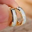925 Sterling Silver Opal Huggie Earrings "Ankara" (White) Carousel 7